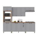 Ver imagem 2 de Armário de Cozinha Modulada Completa Fidelitá Nara 100% MDF 5 Peças 270cm 14 Portas 2 Gavetas com