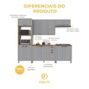 Ver imagem 5 de Armário de Cozinha Modulada Completa Fidelitá Nara 100% MDF 5 Peças 270cm 14 Portas 2 Gavetas com