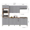 Ver imagem 4 de Armário de Cozinha Modulada Completa Fidelitá Nara 100% MDF 5 Peças 270cm 14 Portas 2 Gavetas com