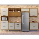 Ver imagem 1 de Cozinha 6 Peças Paneleiro Ripado Imperatriz 100% MDF Marrom/Freijó/Off White