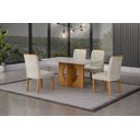 Ver imagem 1 de Sala de Jantar 4 Cadeiras 100%mdf 1,20x80 Sophia Arbo Design - Cinamomo Linho Bege