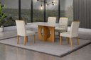 Ver imagem 1 de Sala de Jantar 4 Cadeiras 100%mdf 1,20x80 Sophia Arbo Design - Cinamomo Linho Bege