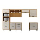 Ver imagem 2 de Cozinha 6 Peças Torre Quente Ripado Imperatriz 100% MDF Marrom/Freijó/Off White
