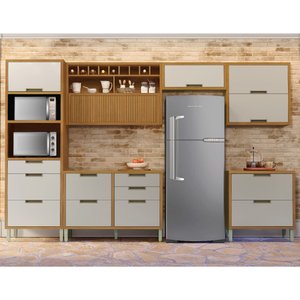 Cozinha 6 Peças Torre Quente Ripado Imperatriz  100% Mdf