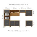 Ver imagem 3 de Cozinha 6 Peças Torre Quente Ripado Imperatriz 100% MDF Marrom/Freijó/Grafite