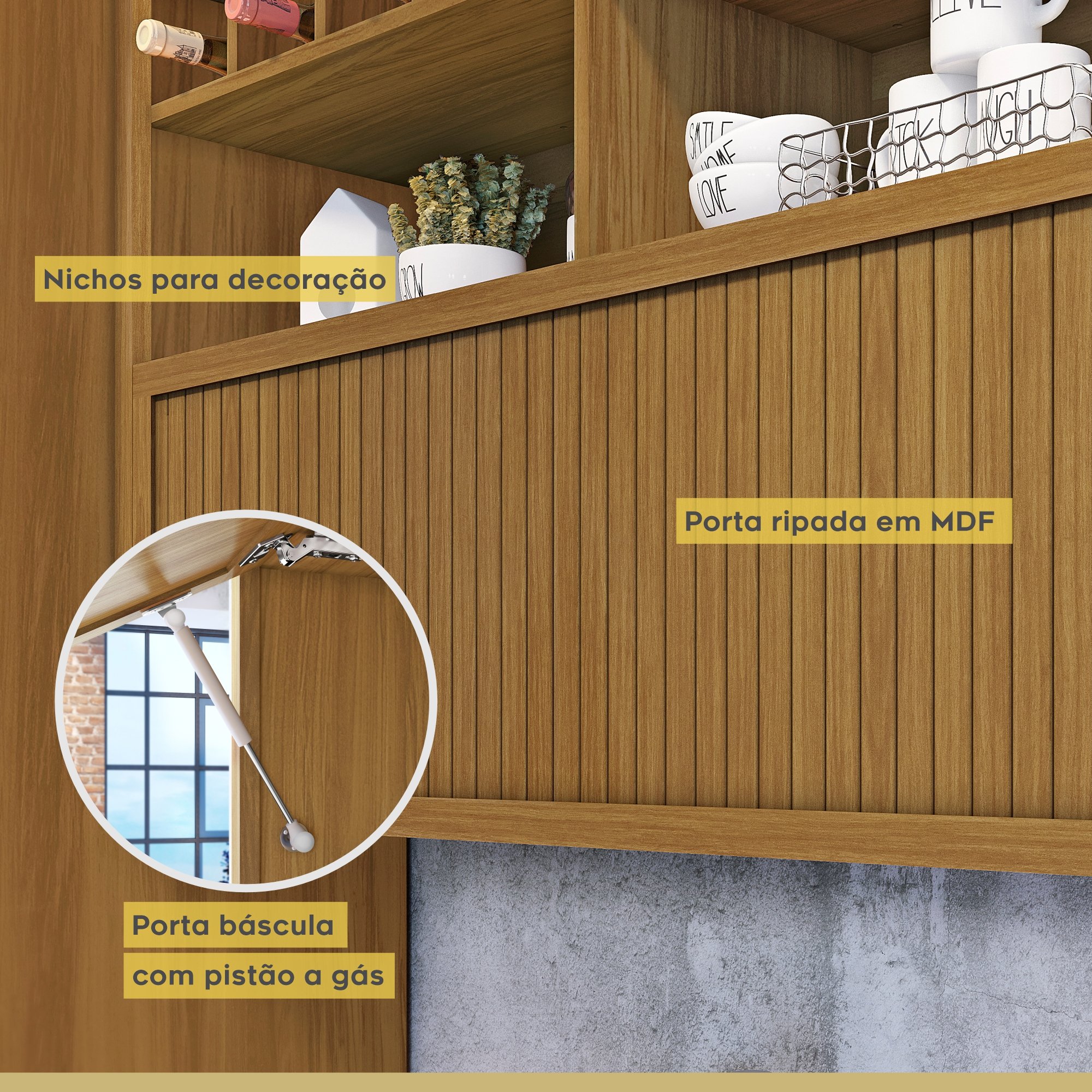 Cozinha 6 Peças Ripado Imperatriz  100% Mdf - 3