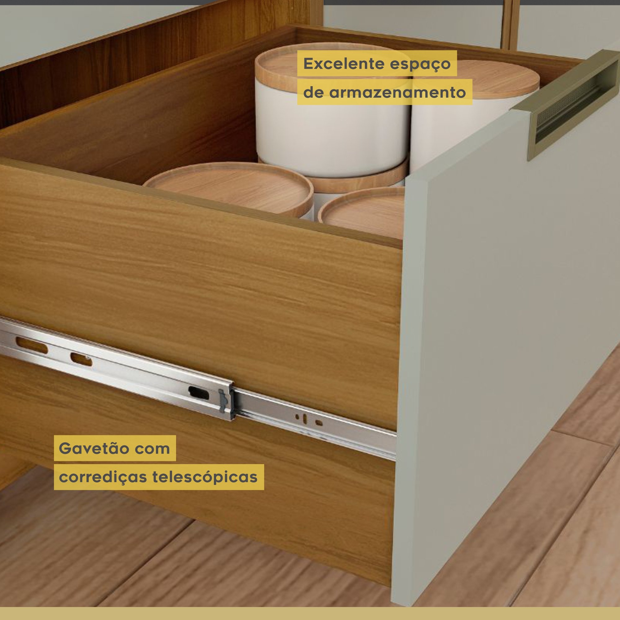 Cozinha 6 Peças Ripado Imperatriz  100% Mdf - 8