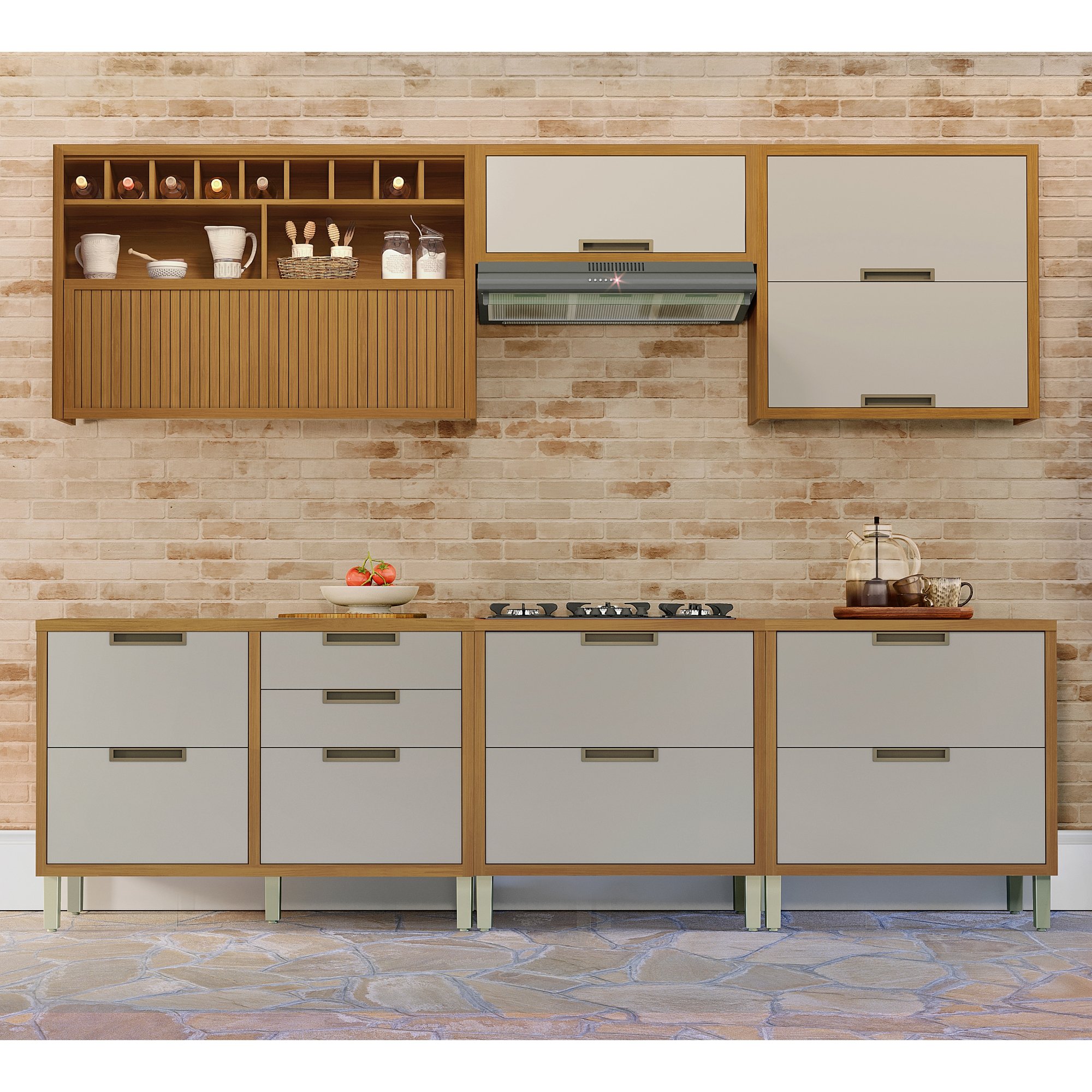 Cozinha 6 Peças Ripado Imperatriz  100% Mdf - 1