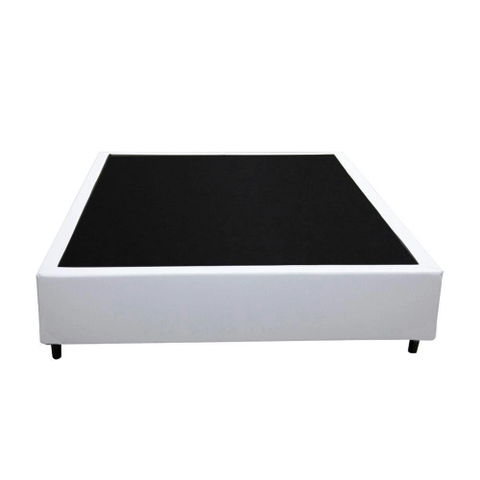 Cama Base Box Casal Sintético Branco 27x138x188