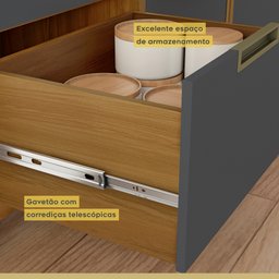 Cozinha 4 Peças Armário Geladeira Ripado Imperatriz  100% Mdf - 8