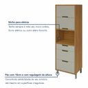 Ver imagem 3 de Cozinha 4 Peças Ripado Imperatriz 100% MDF Marrom/Freijó/Off White