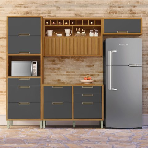 Cozinha 4 Peças Ripado Imperatriz 100% Mdf