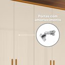 Ver mais imagens de Guarda-Roupa Casal 4 Portas 3 Gavetas 100% MDF com Pés Greco Marrom/Cinamomo/Off White
