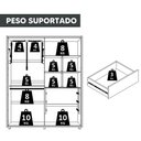 Ver imagem 7 de Guarda-Roupa Casal 4 Portas 3 Gavetas 100% MDF com Pés Greco Marrom/Cinamomo/Off White
