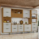 Ver imagem 1 de Cozinha 6 Peças 2 Paneleiros Ripado Imperatriz 100% MDF Marrom/Freijó/Off White