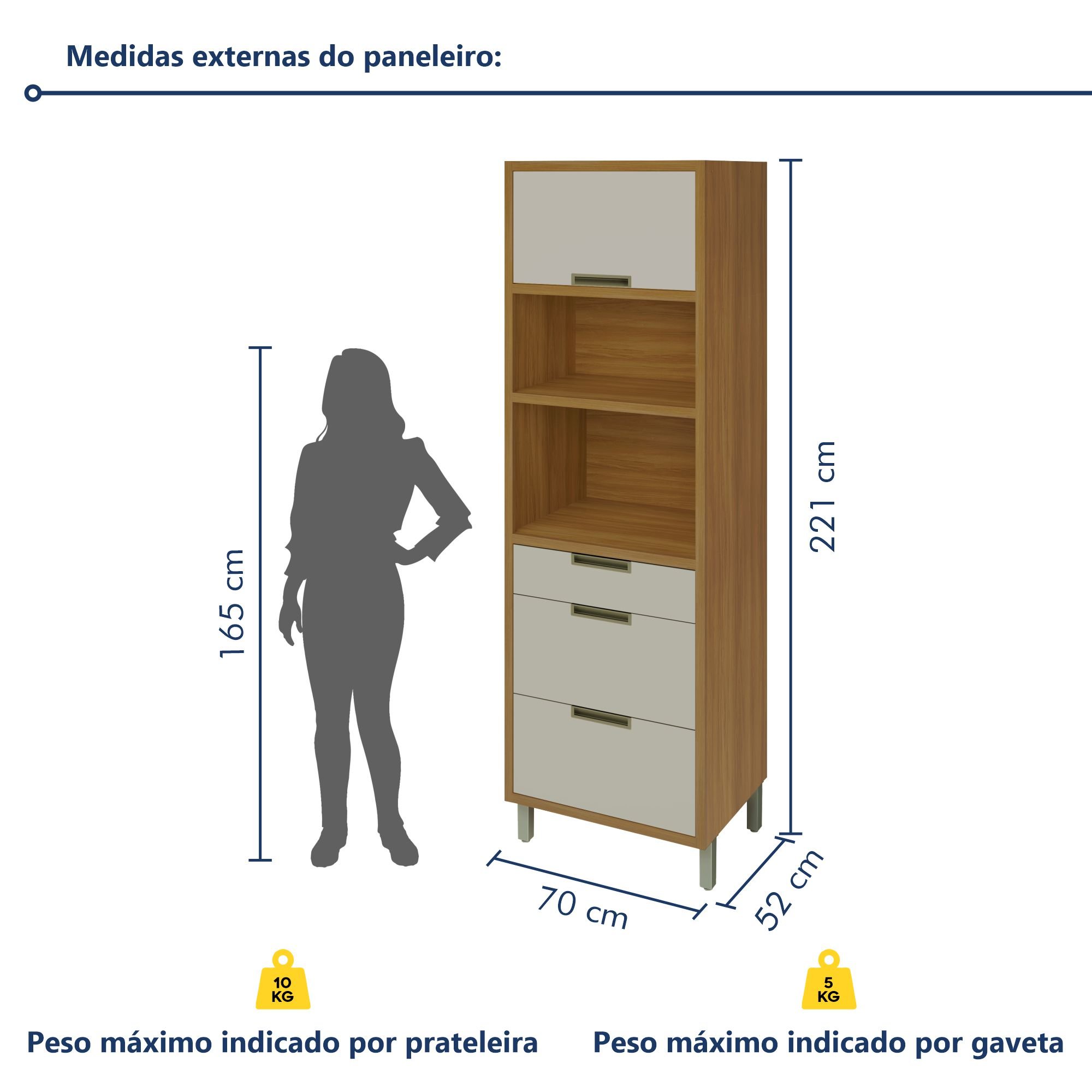 Cozinha 6 Peças 2 Paneleiros Ripado Imperatriz  100% Mdf - 16