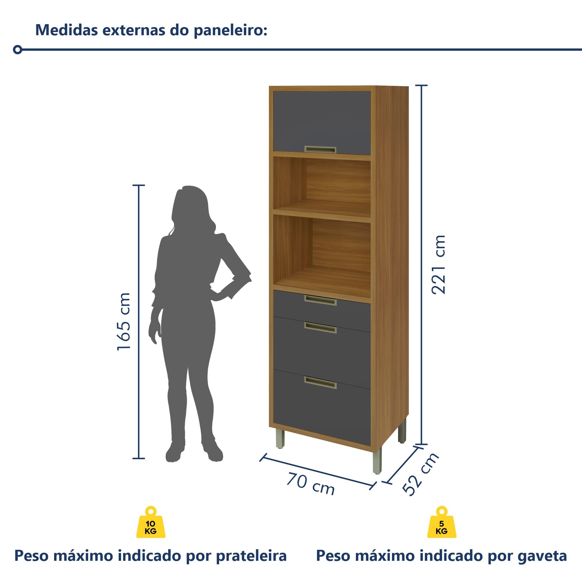 Cozinha 6 Peças 2 Paneleiros Ripado Imperatriz  100% Mdf - 16