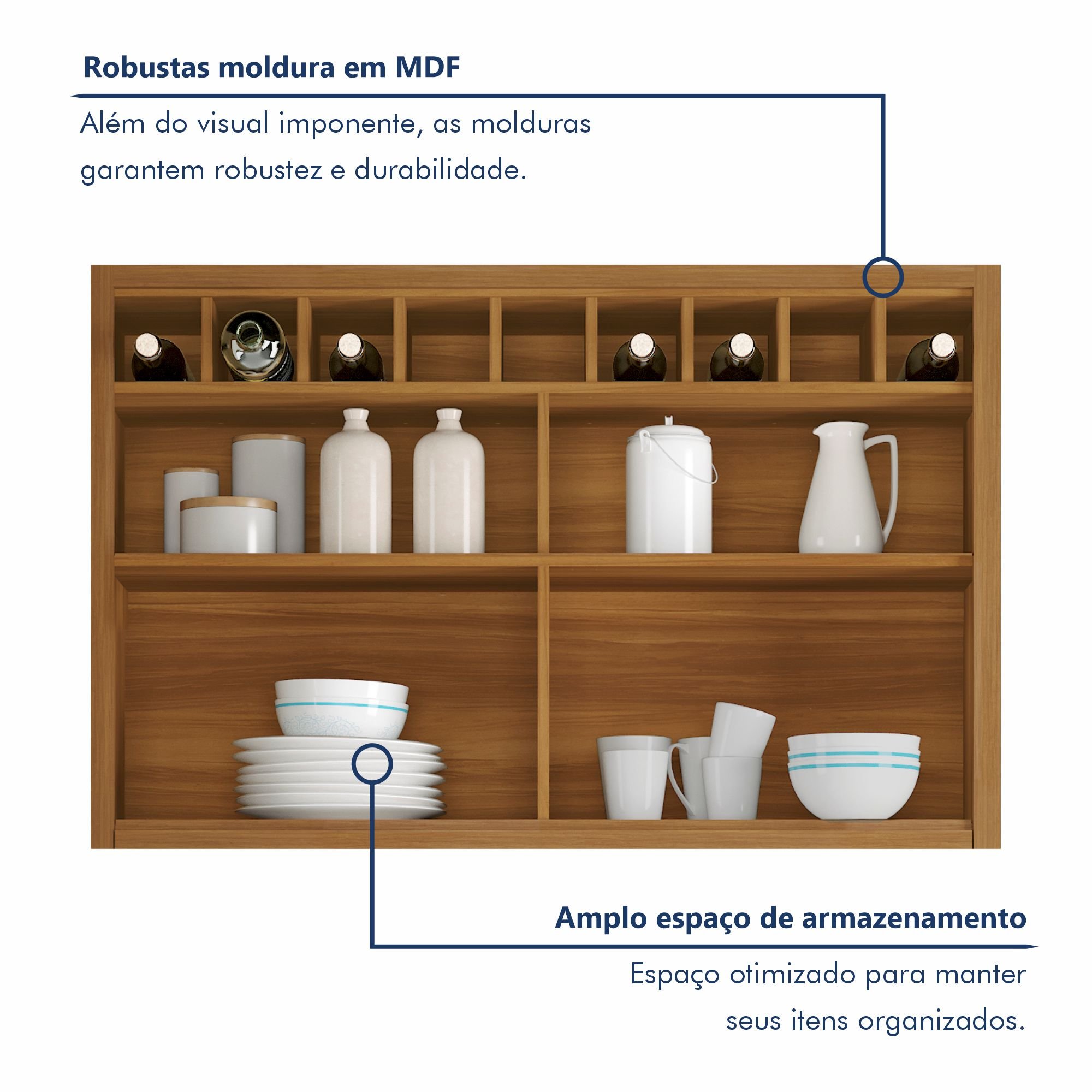 Cozinha 6 Peças 2 Paneleiros Ripado Imperatriz  100% Mdf - 7