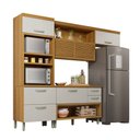 Ver imagem 2 de Cozinha 3 Peças Torre Quente Ripado Princesa 100% MDF Marrom/Freijó/Off White