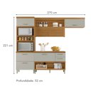 Ver imagem 3 de Cozinha 3 Peças Torre Quente Ripado Princesa 100% MDF Marrom/Freijó/Off White