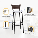 Ver imagem 5 de Kit 2 Banquetas para Cozinha Banco Alto Junco Argila Balcão Ilha Bancada Bares Piscina Área Gourmet