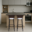 Ver imagem 6 de Kit 2 Banquetas para Cozinha Banco Alto Junco Argila Balcão Ilha Bancada Bares Piscina Área Gourmet