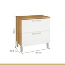 Ver imagem 4 de Cozinha 4 Peças Paneleiro Aéreo e Balcão 80 Burguesa P 100% MDF Marrom/Freijó/Branco