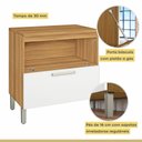 Ver imagem 5 de Cozinha 4 Peças Paneleiro Aéreo e Balcão 80 Burguesa P 100% MDF Marrom/Freijó/Branco
