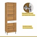 Ver mais imagens de Cozinha 4 Peças Paneleiro Aéreo e Balcão 80 Burguesa P 100% MDF Marrom/Freijó/Branco