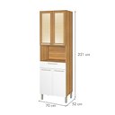 Ver imagem 6 de Cozinha 4 Peças Paneleiro Aéreo e Balcão 80 Burguesa P 100% MDF Marrom/Freijó/Branco