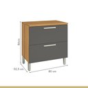 Ver imagem 4 de Cozinha 4 Peças Paneleiro Aéreo e Balcão 80cm Burguesa 100% MDF Marrom/Freijó/Grafite