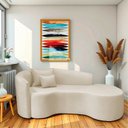 Ver imagem 1 de Recamier Curvo Orgânico 180cm 3 Lugares Lado Direito para Sala de Estar Bouclé Londres Bege