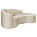 Ver imagem 5 de Recamier Curvo Orgânico 180cm 3 Lugares Lado Direito para Sala de Estar Bouclé Londres Bege