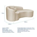 Ver imagem 3 de Recamier Curvo Orgânico 180cm 3 Lugares Lado Direito para Sala de Estar Bouclé Londres Bege