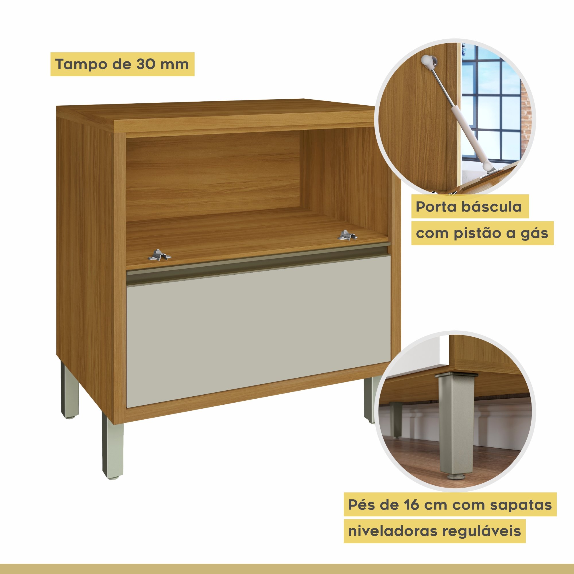 Cozinha 6 Peças Ripado Baronesa  100% Mdf - 12