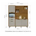 Ver imagem 7 de Cozinha Loft Imperatriz Ilha Gourmet Ripado 100% MDF Marrom/Freijó/Off White