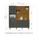 Ver imagem 7 de Cozinha Loft Imperatriz Ilha Gourmet Ripado 100% MDF Marrom/Freijó/Grafite