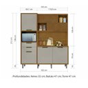 Ver imagem 3 de Cozinha Loft Imperatriz Ilha Gourmet Ripado 100% MDF Marrom/Freijó/Off White
