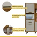 Ver imagem 5 de Cozinha Loft Imperatriz Ilha Gourmet Ripado 100% MDF Marrom/Freijó/Off White