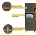 Ver imagem 5 de Cozinha Loft Imperatriz Ilha Gourmet Ripado 100% MDF Marrom/Freijó/Grafite