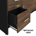 Ver imagem 4 de Balcão Multiuso Escritório com Gavetas e Portas Charuto Preto