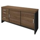 Ver mais imagens de Balcão Multiuso Escritório com Gavetas e Portas Charuto Preto