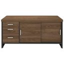 Ver imagem 1 de Balcão Multiuso Escritório com Gavetas e Portas Charuto Preto