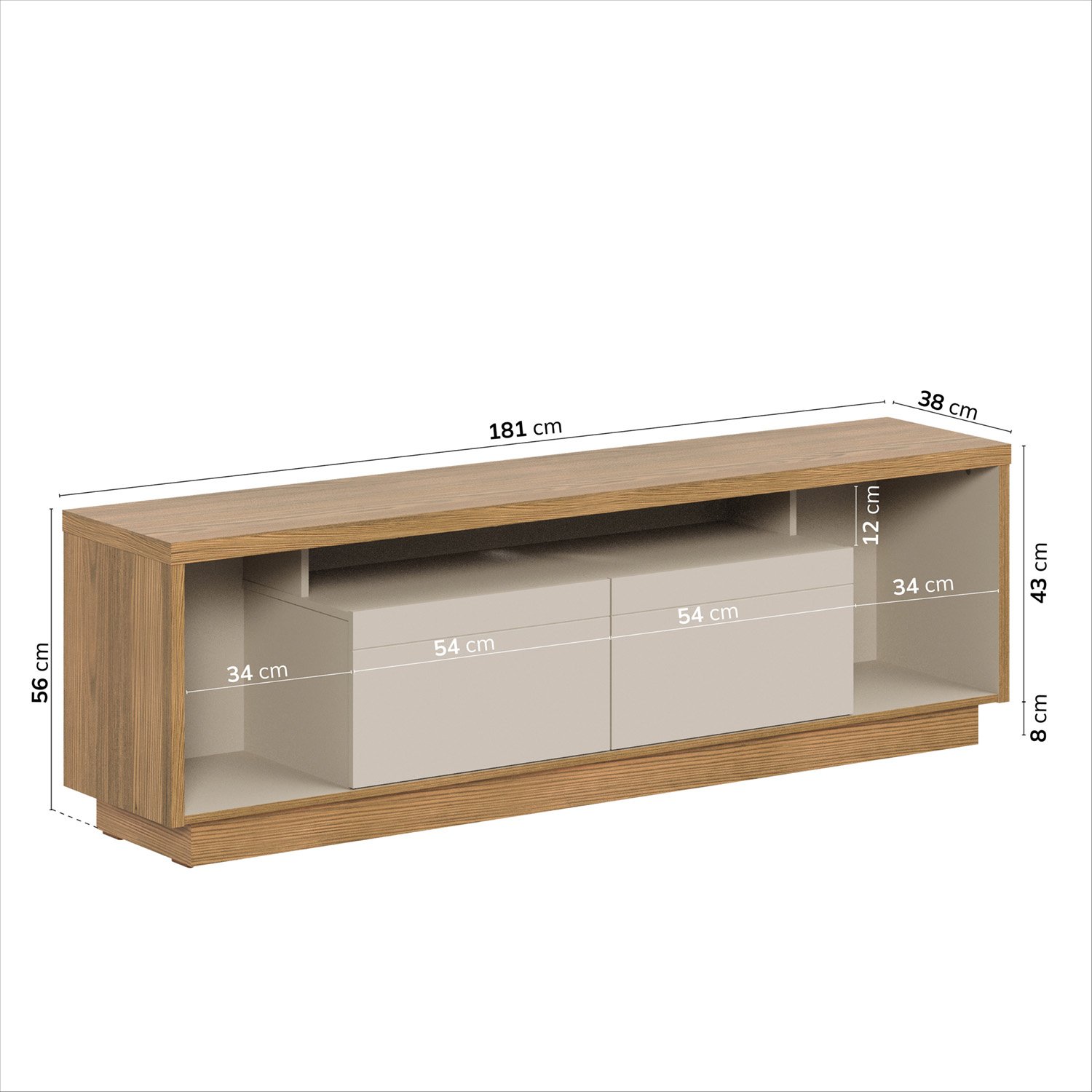 Rack para TV até 75 Polegadas 2 Portas 181cm Cronos CabeCasa MadeiraMadeira - 2