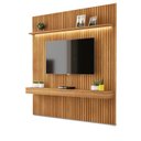 Ver imagem 2 de Painel para TV até 75 Polegadas com LED MDF 184,5CMX250CM Home Evolution Marrom