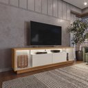Ver imagem 1 de Rack para TV até 75 Polegadas com LED MDF 181cm 2 Portas Fita Cronos CabeCasa MadeiraOriginals Off White