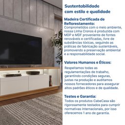 Rack para TV até 75 Polegadas com LED MDF 181cm 2 Portas Fita Cronos CabeCasa MadeiraOriginals - 8