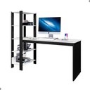 Ver imagem 1 de Mesa Industrial com Prateleira para Escritório Simet Preto e Branco