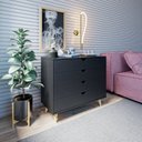 Ver imagem 5 de Cômoda 4 Gavetas Puxador Embutido Ipanema