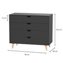 Ver imagem 3 de Cômoda 4 Gavetas Puxador Embutido Ipanema